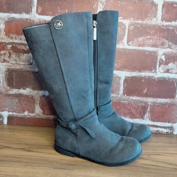 Michael Kors Boots Girls Size 11 Suede Zip Up MK Riding Boots - Picture 1 of 8